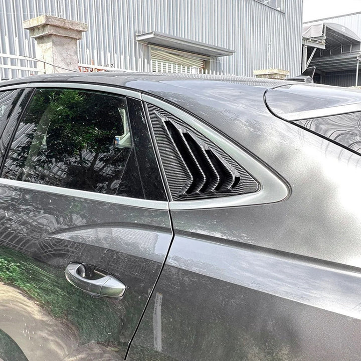 Car Craft Compatible With Audi Q3 F3 Sportback 2019-2024 Car Rear Window Louvers Sticker Rear Triangle Window Shade Spoiler Trim Accessories Zst-773 Glossy Black
