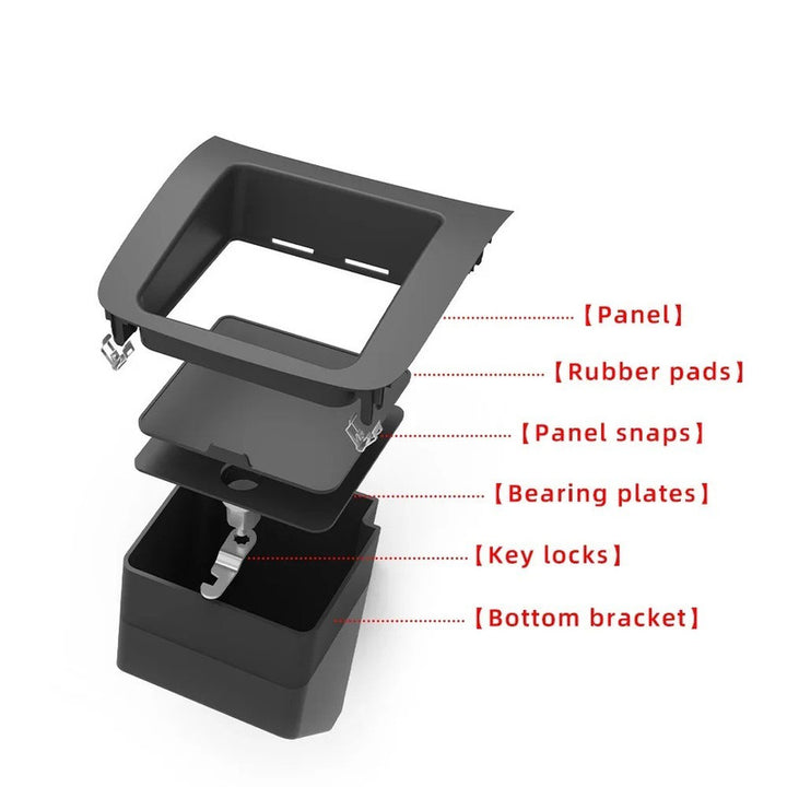 Car Craft Compatible With Volvo Xc90 2016-2025 Xc60 2018-2025 V90 2017-2025 V60 2019-2025 S90 2017-2025 Rear Storage Box Assembly Armrest Box Water Cup Holder 31469683-1 CC-8982