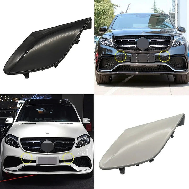 Car Craft Compatible With Mercedes Benz Gle Gls W166 W292 2016-2019 Amg Front Bumper Tow Hook Towing Tochan Trailer Cover 2928852922 2928854922 Unpainted Left - CAR CRAFT INDIA