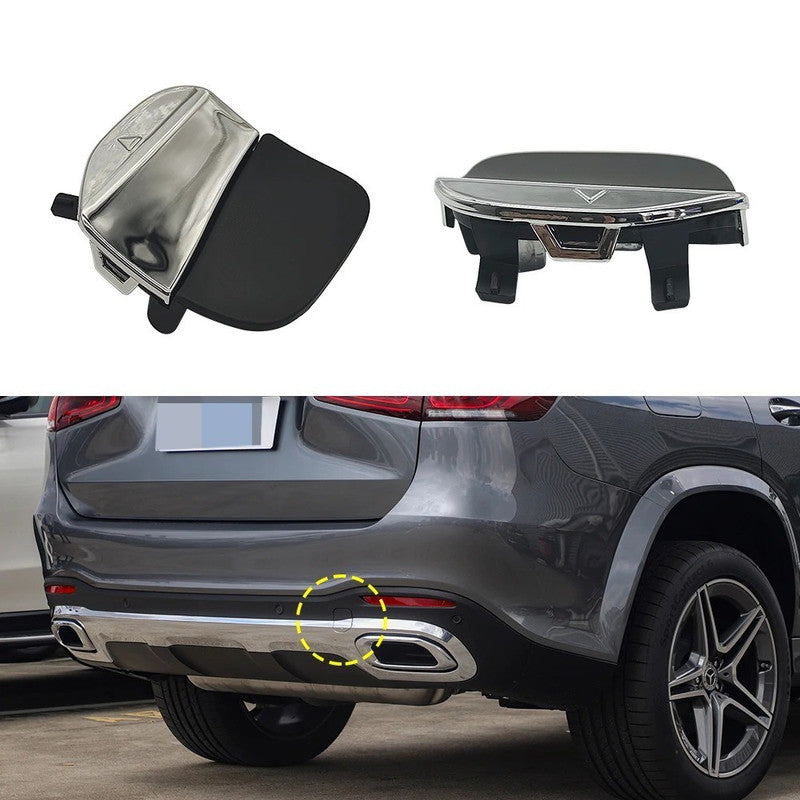 Car Craft Compatible With Mercedes Benz Gls Gle W167 X167 2020-2023 Rear Bumper Tow Hook Towing Tochan Trailer Cover 1678852703 1678800000 Unpainted - CAR CRAFT INDIA