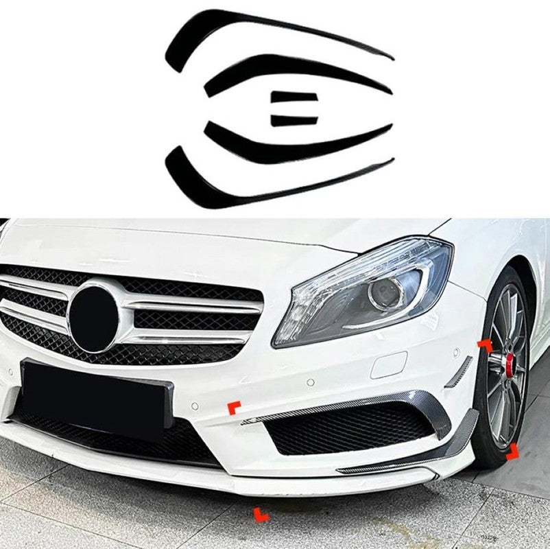 Car Craft Compatible With Mercedes Benz A Class W176 2013-2015 Amg Front Bumper Lip Skirt Splitter Spoiler Zst-879 Carbon Fiber Look