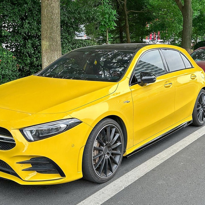Car Craft Compatible With Mercedes Benz A Class W177 2018+ Hatchback Amg Side Skirts Splitter Running Board Zst-568 Glossy Black