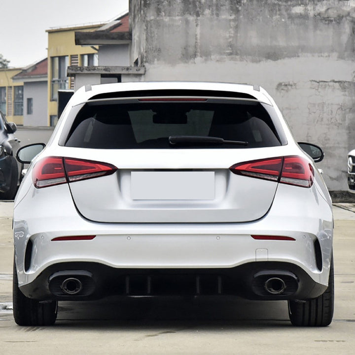 Car Craft Compatible With Mercedes Benz A Class W177 2018+ Hatchback Rear Trunk Boot Roof Wing Lip Spoiler Splitter Skirts Zst-479 Glossy Black