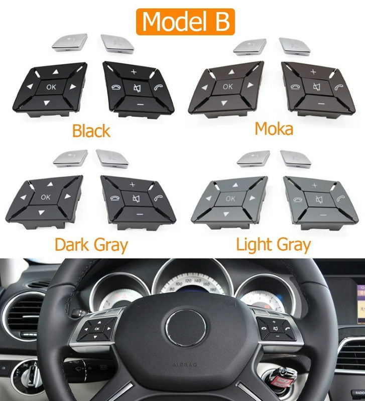 Car Craft Compatible With Mercedes A B C E Class Gla W204 W246 W207 W212 W176 W156 Cla W117 Cls W218 Slk Slc W172 Steering Wheel Control Switch Knob Button Cover 17254002628495 Moka Left B CC-7850 - CAR CRAFT INDIA