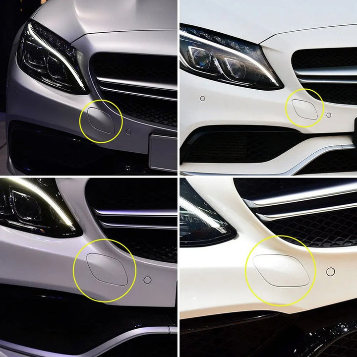 Car Craft Compatible With Mercedes Benz C Class W205 2015-2022 Front Amg Sport Bumper Tow Hook Towing Tochan Trailer Cover 2058851024 Unpainted - CAR CRAFT INDIA
