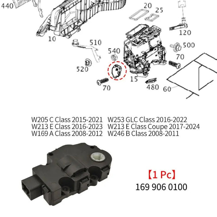 Car Craft Compatible With Mercedes C Class W205 15-21 Glc W253 16-22 E Class W213 16-23 W246 B Class 08-11 Air Ac Heater Climate Control Damper Actuator Bracket Hvac Air Door 1699060100 - CAR CRAFT INDIA