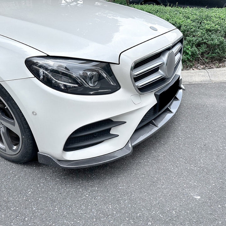 Car Craft Compatible With Mercedes Benz C Class W205 Lci 2019-2021 Amg Front Bumper Lip Splitter Diffuser Skirst Flag Canard Carbon Fiber Look Zst-633 Cf