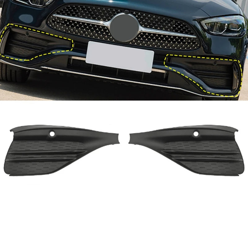 Car Craft Compatible With Mercedes Benz C Class W206 2021-2024 Front Amg Bumper Fog Lamp Light Grill Trim Cover Skirts Splitter Left 2068854105 - CAR CRAFT INDIA