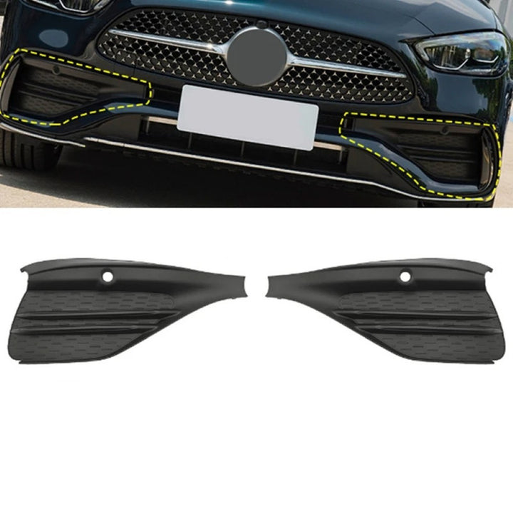 Car Craft Compatible With Mercedes Benz C Class W206 2021-2024 Front Amg Bumper Fog Lamp Light Grill Trim Cover Skirts Splitter Right 2068854205 - CAR CRAFT INDIA