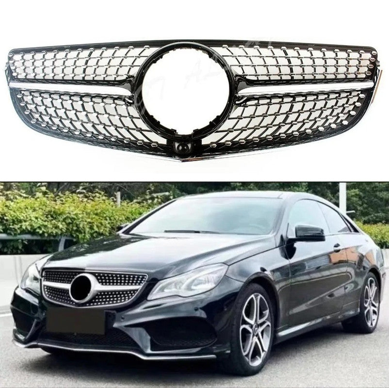 Car Craft Compatible With Mercedes Benz E Class Coupe W207 Lci 2014-2016 Car Front Racing Bumper Show Grille Diamond Silver - CAR CRAFT INDIA