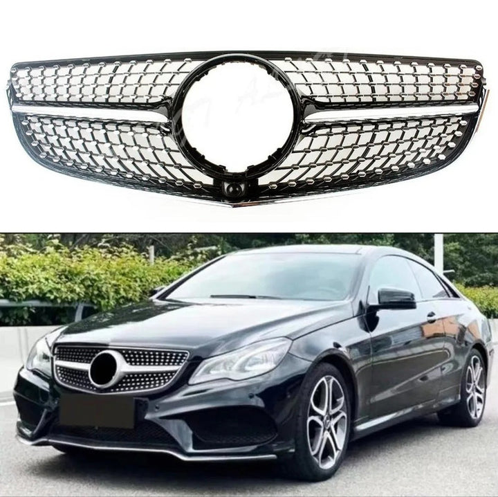 Car Craft Compatible With Mercedes Benz E Class Coupe W207 Lci 2014-2016 Car Front Racing Bumper Show Grille Diamond Silver - CAR CRAFT INDIA