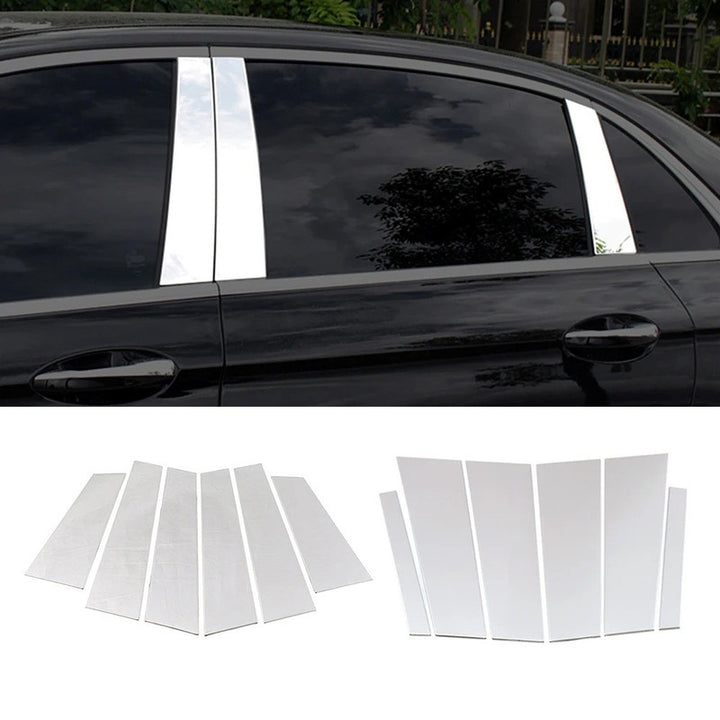 Car Craft Compatible With Mercedes Benz E Class W213 2016-2023 Door Window Middle Column B Pillar Piller Strips Trim Cover Chrome