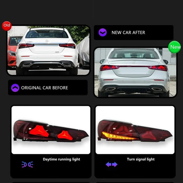 Car Craft Compatible With Mercedes Benz E Class W213 2020-2023 Upgraded Tail Light Lamp Xenon Taillight Retrofit Upgrade Modified Led Drl Hid With Centre Bar
