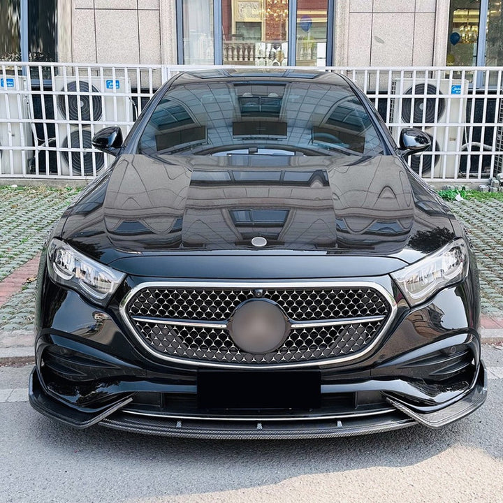 Car Craft Compatible With Mercedes Benz E Class W214 2024+ Front Amg Bumper Lip Splitter Skirst Carbon Fiber Look Zst-677 Cf