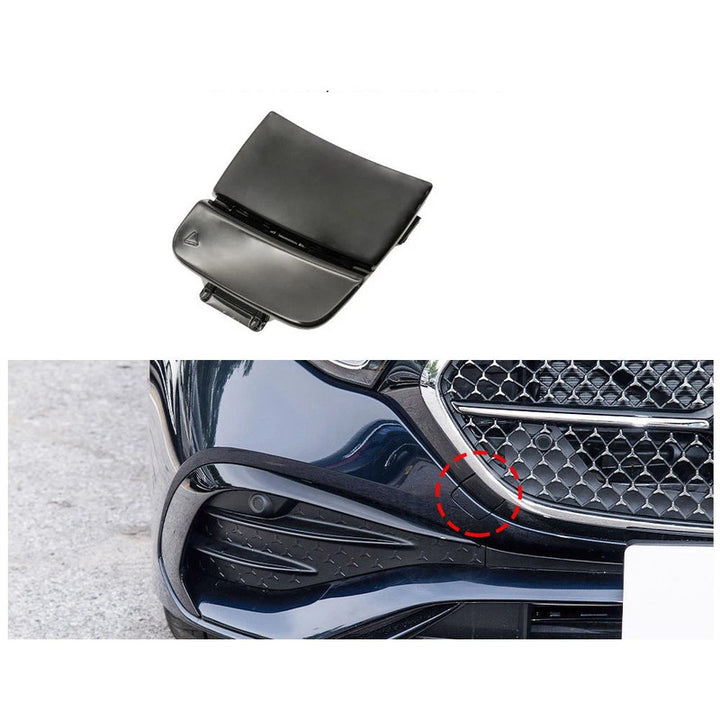 Car Craft Compatible With Mercedes Benz E Class W214 2024-2026 Front Bumper Tow Hook Towing Tochan Trailer Cover 2148853502 Unpainted - CAR CRAFT INDIA