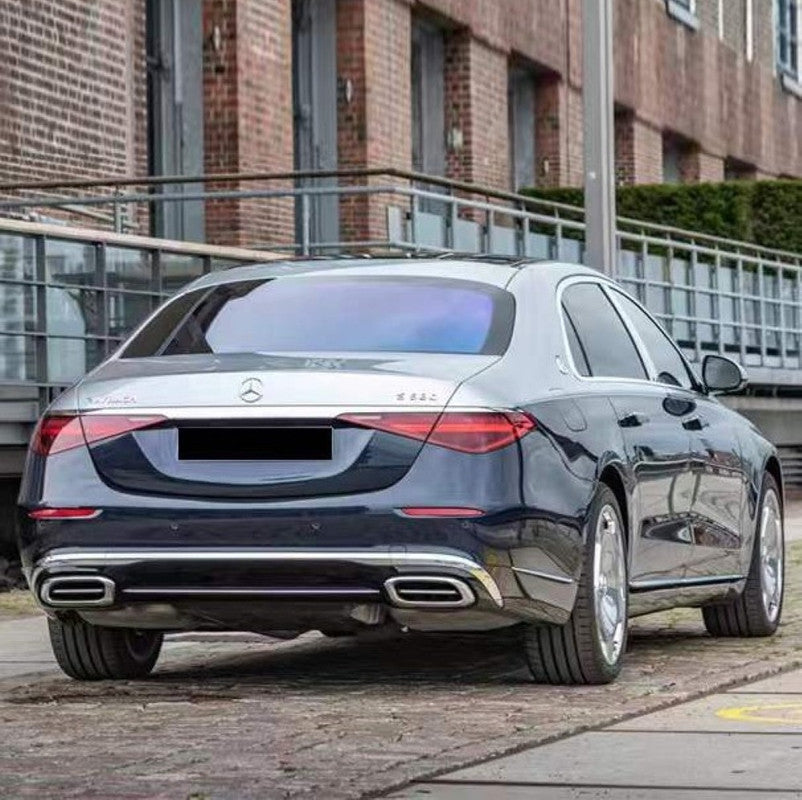 Car Craft Compatible With Mercedes Benz S Class W223 2021-2025 Car Upgrade To Maybach Mhb Bumper Bodykit Front After Lip Diffuser Exhaust Tips Fog Gril Cover Grill