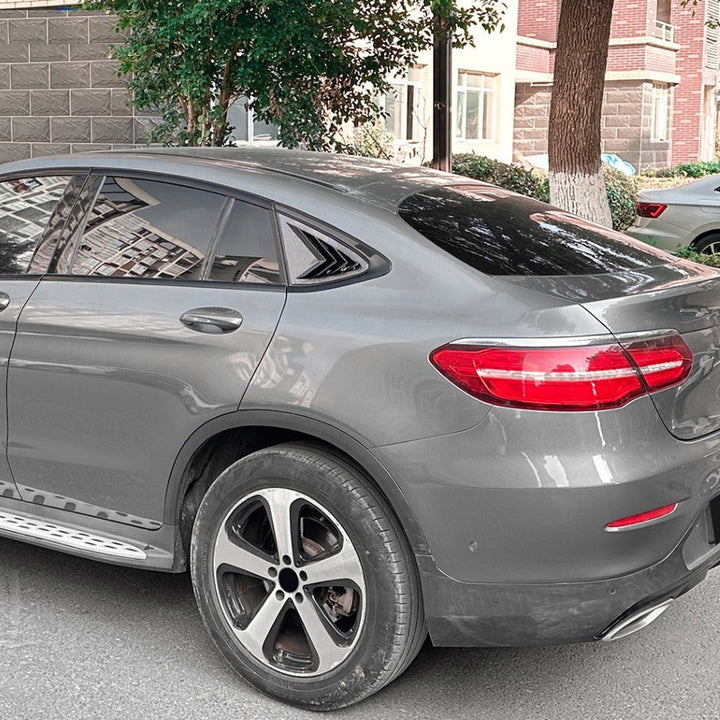 Car Craft Compatible With Mercedes Benz Glc Coupe C253 W253 2016-2020 Car Rear Window Louvers Sticker Rear Triangle Window Shade Spoiler Trim Accessories Zst-1033 Glossy Black