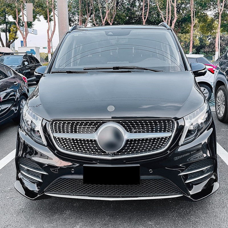 Car Craft Compatible With Mercedes Benz V Class W447 2018-2023 Rear Amg Bumper Air Vent Splitter Side Skirts Flag Canard Carbon Fiber Look Zst-578 Cf