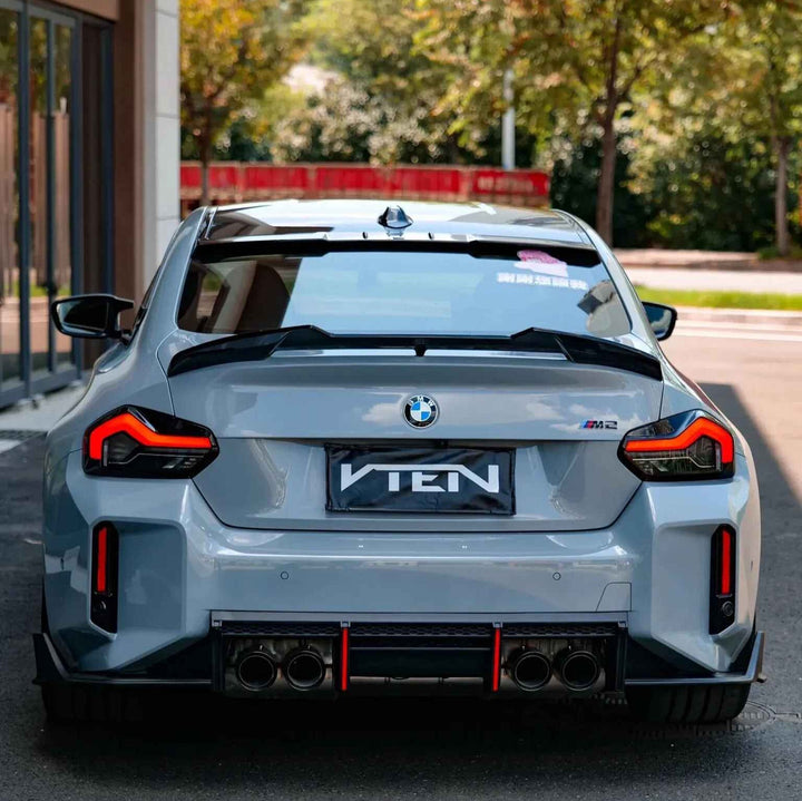 Car Craft Compatible With Bmw 2 Series G87 M2 2022-2026 Rear Wing Lip Roof Spoiler Trim Vten V Ten Style