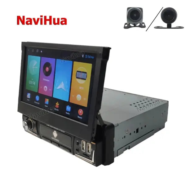 7 Inch 1 Din Car Radio Retractable Touch Screen GPS Navigation Auto Radio Rear Camera Multimedia Video Car DVD Player