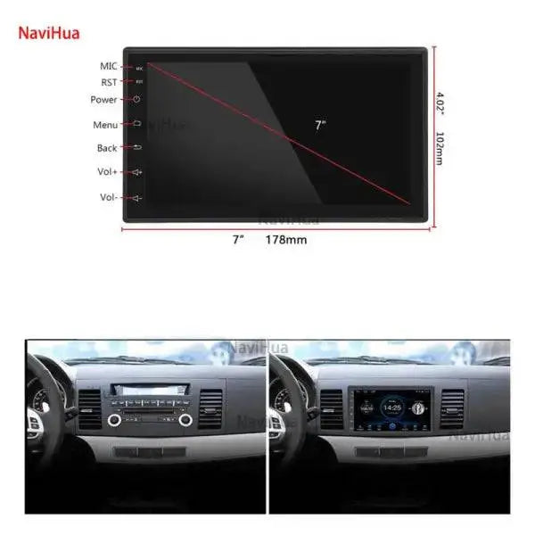 7 Inch Android Car Multimedia System 2 Din Universal Auto