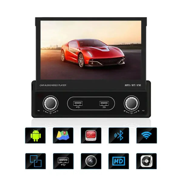 7 Inch Telescopic Machine Android 1 Din Car Stereo Radio Multimedia Auto DVD Player Touch Screen Universal Car