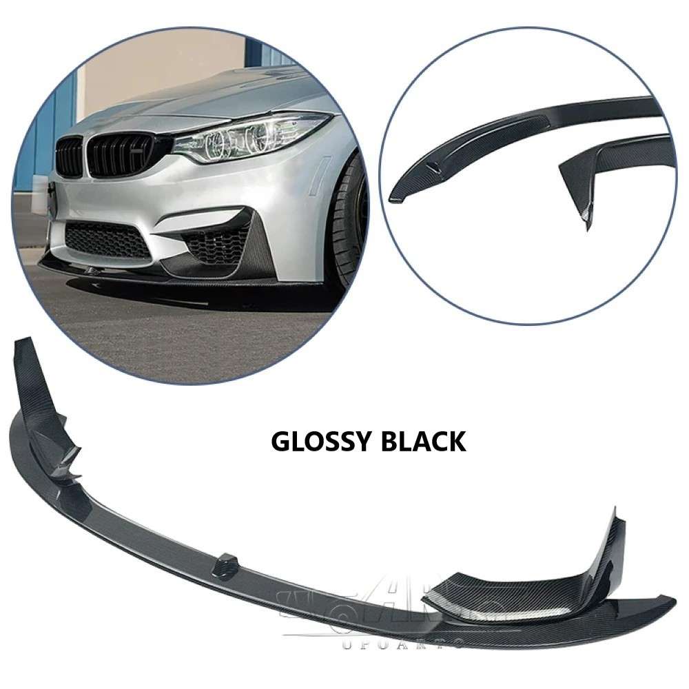 Car Craft Compatible With Bmw 3 Series F80 F82 2012-2018 M3 M4 Front Bumper Lip Splitter Skirts 4 Part Mp Style Ar-bm-0181 Glossy Black - CAR CRAFT INDIA