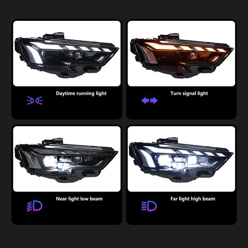 Car Craft Compatible With Audi A3 2017-2021 Xenon Car Front Upgraded Head Light Lamp Xenon Headlight Retrofit Upgrade Modified Led Drl Hid Matrix Style