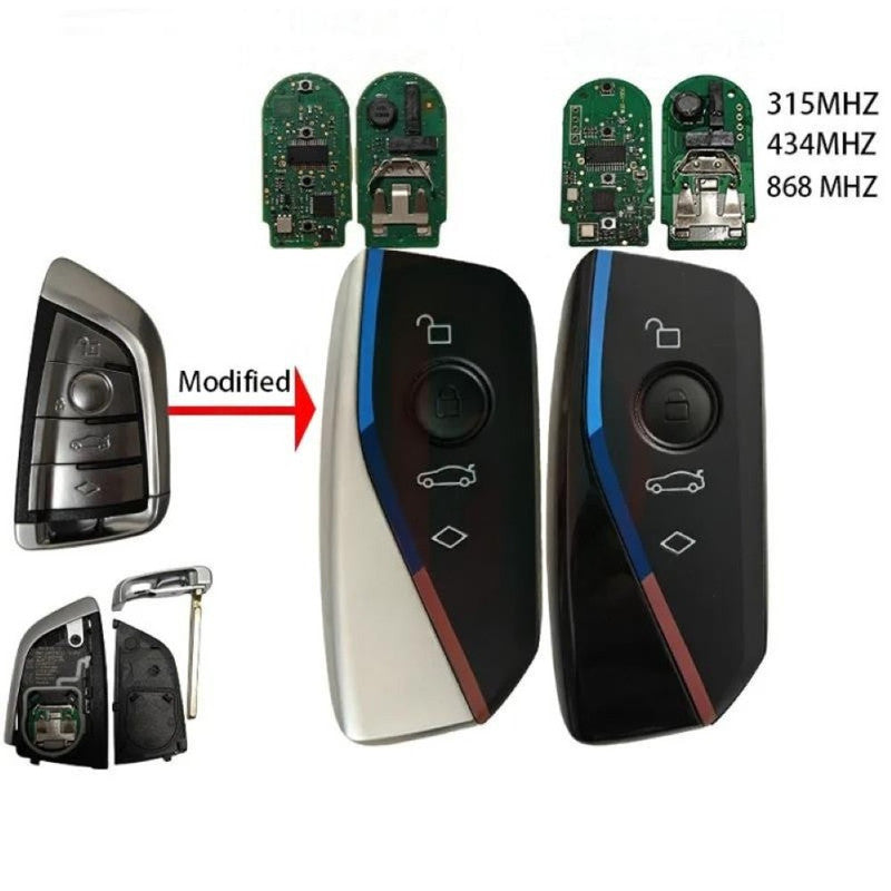 Car Craft Compatible With Bmw 1 2 3 4 5 6 7 X1 X3 X4 X5 X6 X7 Z4 Series Upgrade Key Cover Case To New Style Car Key Cover Shell With Blade 3 Button Bm-ks-62