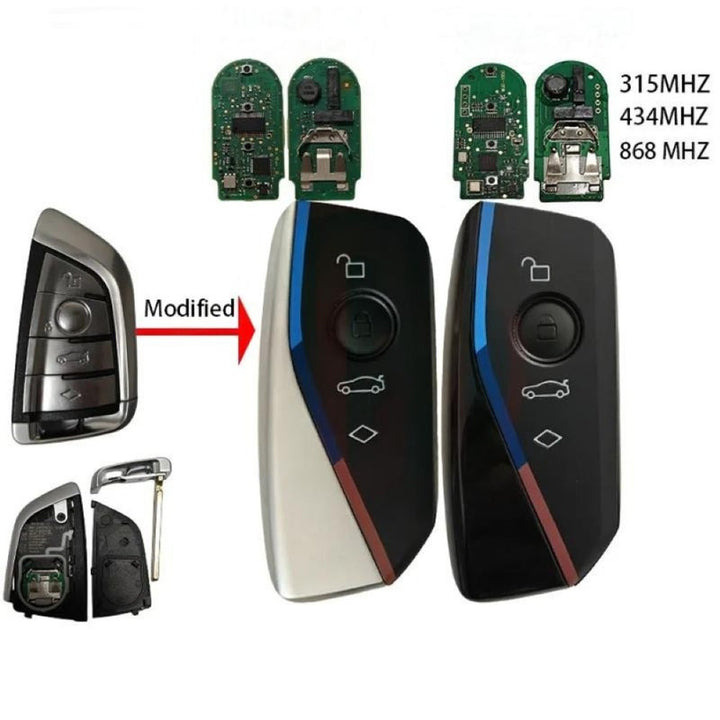 Car Craft Compatible With Bmw 1 2 3 4 5 6 7 X1 X3 X4 X5 X6 X7 Z4 Series Upgrade Key Cover Case To New Style Car Key Cover Shell With Blade 3 Button Bm-ks-62