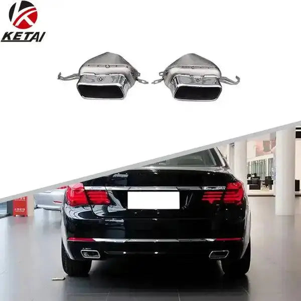 740 Style Car Rear Bumper Stainless Steel Silver Tail Pipe