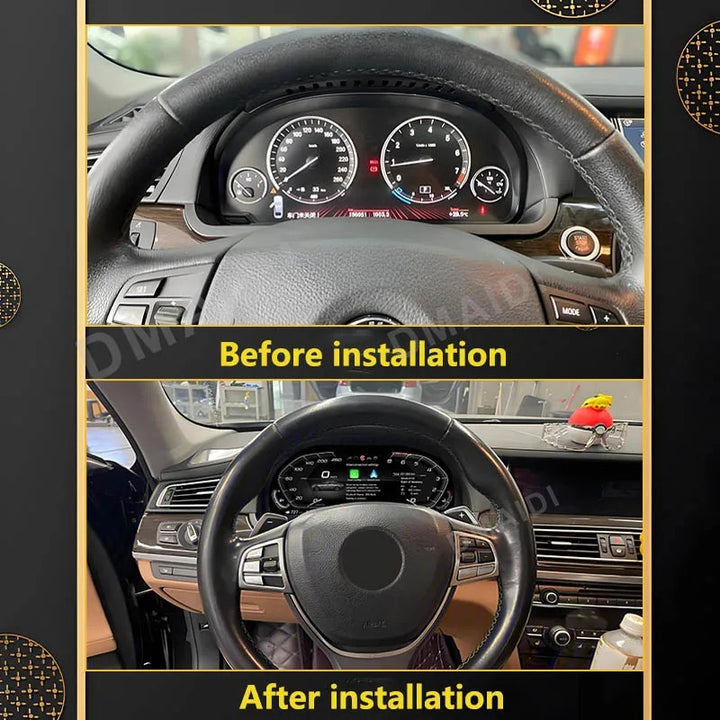 BMW 1 2 3 4 5 6 7 X1 X3 X4 X5 X6 X7 Z4 F10 F20 F30 F34 F12 F02 F48 F25 F26 F15 F16 E60 E70 E90 E84 E89 ANDROID DIGITAL INSTRUMENTAL CLUSTER SPEEDOMEETER  WITH CARPLAY