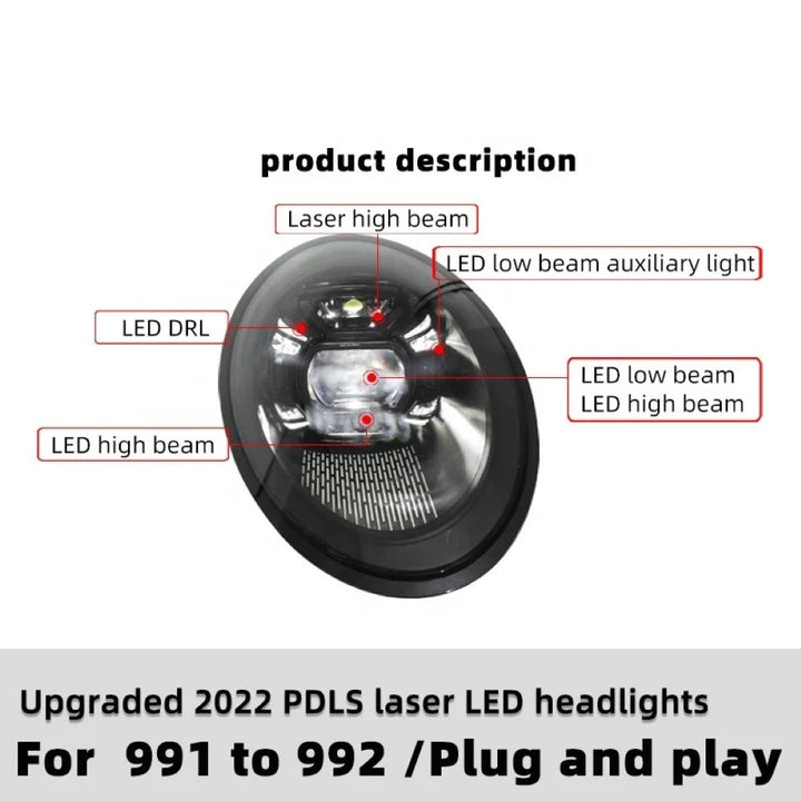 Car Craft Compatible With Porsche 991 2012-2018 Car Front Upgraded To 992 2023 Head Light Lamp Xenon Headlight Retrofit Upgrade Modified Led Drl Hid CC-7949 - CAR CRAFT INDIA