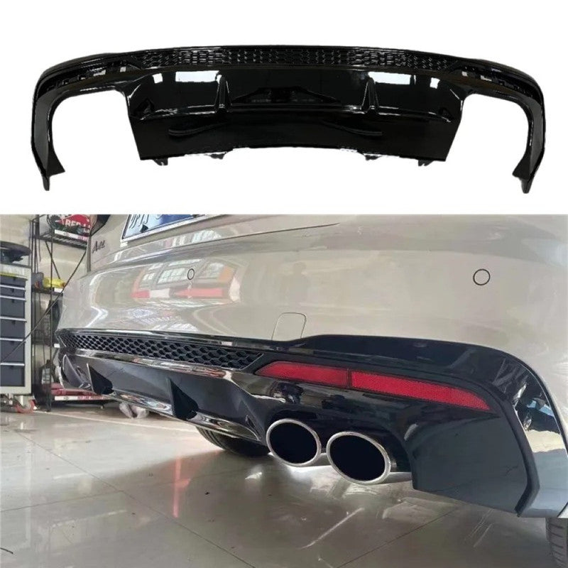 Car Craft Compatible With Audi A4 B9.5 2021+ Upgraded Facelift Convert To S4 Sport Bodykit Rear After Bumper Lip Diffuser Skirt Splitter A4-043 Gc Glossy Black
