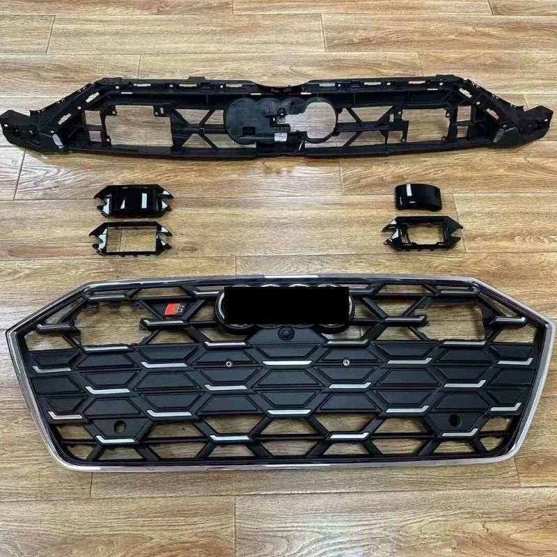 Car Craft Compatible With Audi A6 S6 Rs6 C8 2019-2023 Front Rs6 Sport Bumper Upgraded Show Honeycomb Style Grill Mesh Rsu Dlw0601070878 Bl Silver Chorme - CAR CRAFT INDIA