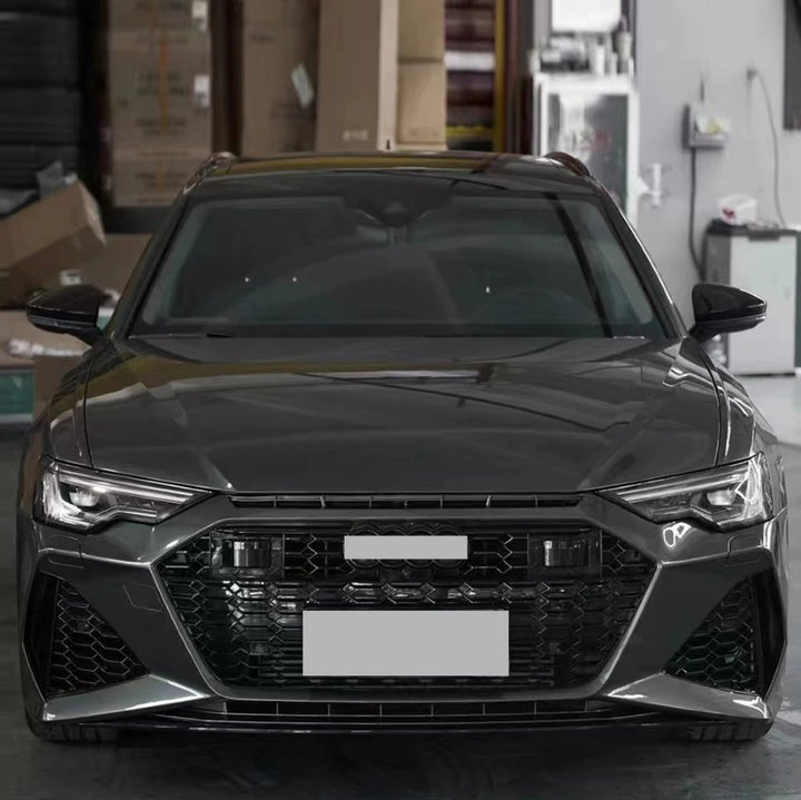 Car Craft Compatible With Audi A6 C8 2019-2024 Upgrade Facelift Convert To Rs6 Bodykit Front Rear Bumper Grill Fog Gril Trim Skirt Exhaust Pipe Tip After Rear Lip Diffuser Rsu