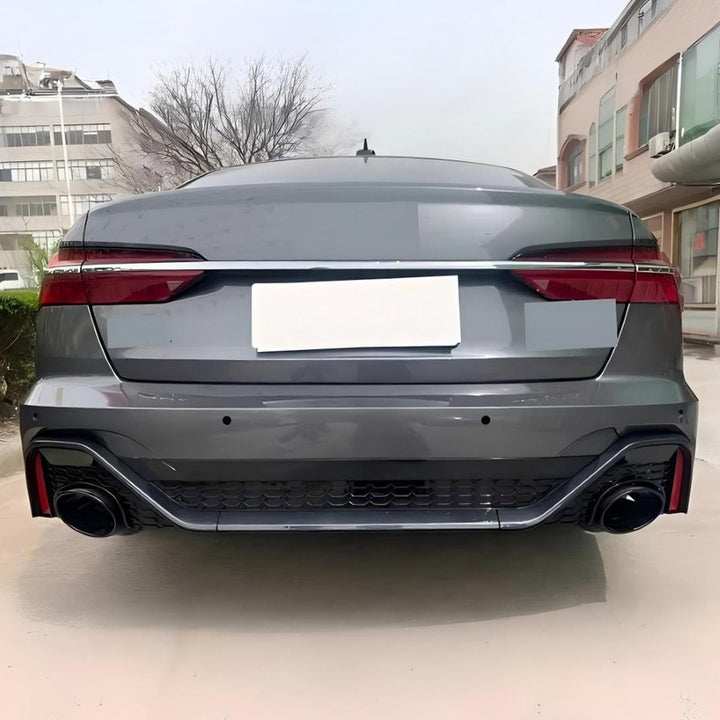 Car Craft Compatible With Audi A6 C8 2019-2024 Upgrade Facelift Convert To Rs6 Bodykit Front Rear Bumper Grill Fog Gril Trim Skirt Exhaust Pipe Tip After Rear Lip Diffuser Rsu