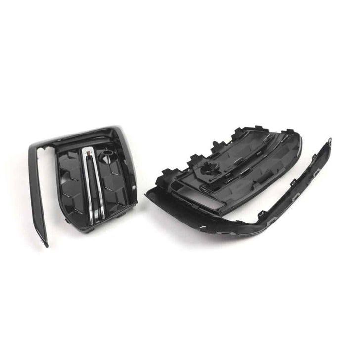 Car Craft Compatible With Audi A6 S6 Rs6 C8 2019-2023 Front Rs6 Sport Bumper Upgraded Fog Lamp Light Gril Cover Mesh Trim Silver Chorme - CAR CRAFT INDIA