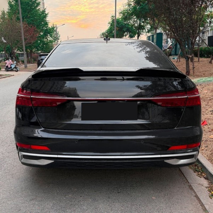Car Craft Compatible With Audi A6 S6 C8 2018-2025 Rear Trunk Wing Boot Roof Lip Spoiler M4 Style Zst-1456 Cf Carbon Fiber Look - CAR CRAFT INDIA