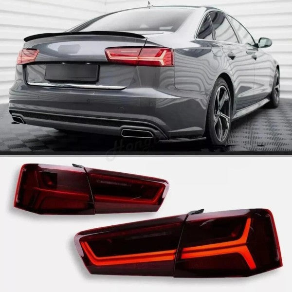 Car Craft Compatible With Audi A6 C7 2011-2016 Car Rear Upgraded Tail Light Lamp Xenon Taillight Retrofit Upgrade Modified Led Drl Hid Light Matrix Style SMOKE - CAR CRAFT INDIA