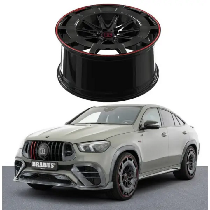 Car Craft Compatible With Mercedes G Class Glc Gle Gls G Wagon W464 W463 W465 W254 X254 W166 X166 W167 X167 Forged Alloy Wheel Macwheel Rim Brabus Bbs Style Front 22x10.5 Rear 22x11.5 Et Front 50 Rear 47 Pcd 5/112 Cb 66.6 22 Inch Real Dry Carbon Fiber