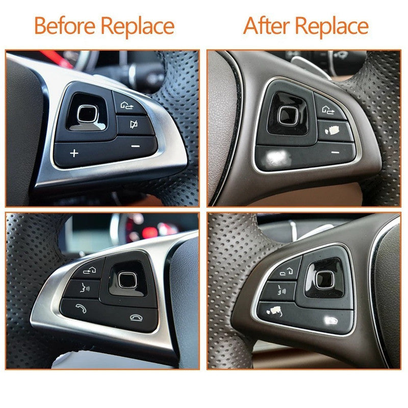 Car Craft Compatible With Mercedes Benz E Class W213 Sedan 2016-2018 E Class W238 Coupe Cabriolet 2016-2018 Car Steering Wheel Switch Control Button Cover 0999056500-s-a Right Silver Assembly B CC-10650