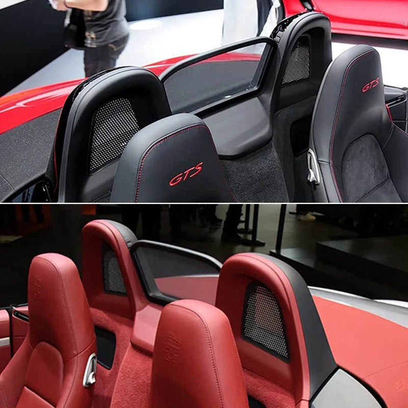Car Craft Compatible With Porsche Boxster 981 2013–2016 718 Boxster 982 2017–2023 Interior Seat Backrest Roof Net Cover Seatback Seat Cushion Back Mesh Grid 98156158302 Left Black CC-10640