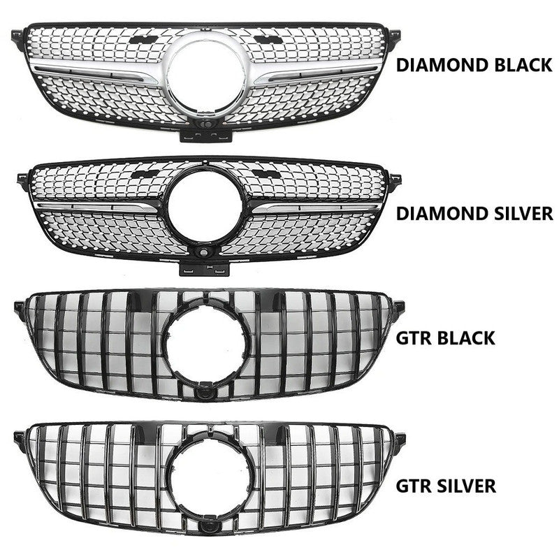 Car Craft Compatible With Mercedes Benz Gle Coupe W166 X166 C292 W292 2015-2019 Front Amg Bumper Show Grill  Diamond Silver - CAR CRAFT INDIA