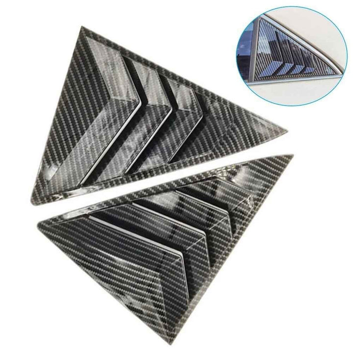 Car Craft Compatible With Toyota Camry 2012-2017 Car Rear Window Shutter Cover Louver Side Vent Trim Triangle Glossy Black