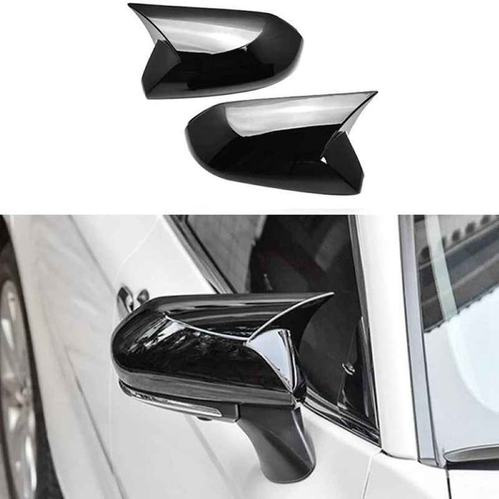 Car Craft Compatible With Toyota Camry 2018‑2025 Le Se Xle Xse Side Rear View Case Wing Cap Shell Housing Mirror Covers 3m Tape Pasting Style Glossy Black Model A CC-11524