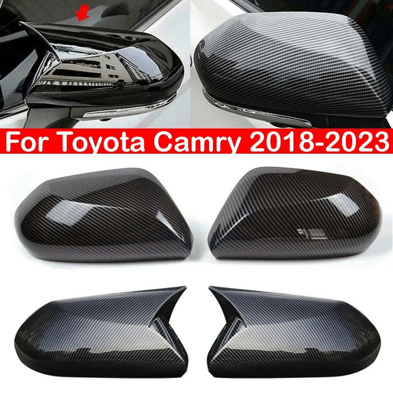 Car Craft Compatible With Toyota Camry 2018‑2025 Le Se Xle Xse Side Rear View Case Wing Cap Shell Housing Mirror Covers 3m Tape Pasting Style Glossy Black Model B CC-11526