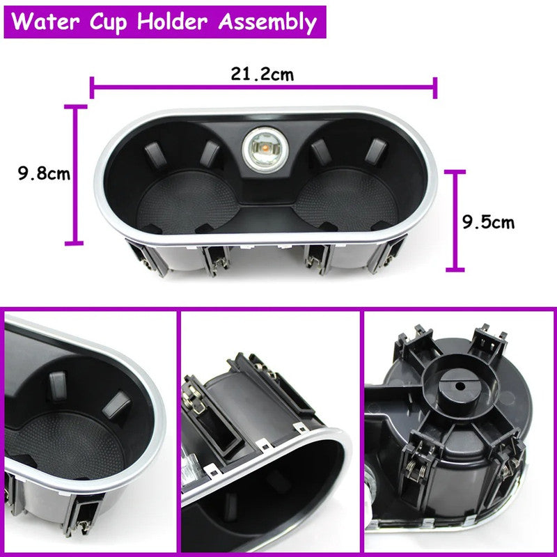 Car Craft Compatible With Porsche Cayenne 7p5 958 92a 2011-2017 Car Center Console Water Drink Cup Holder Tray Assembly 7p5862531