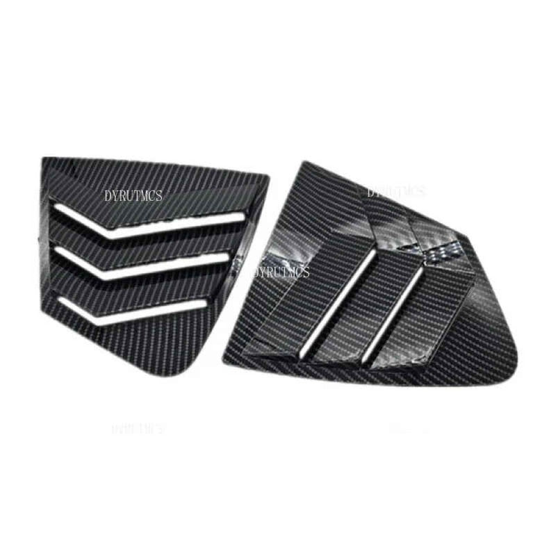 Car Craft Compatible With Honda City 2009-2013 Car Rear Window Shutter Cover Louver Side Vent Trim Triangle Glossy Black