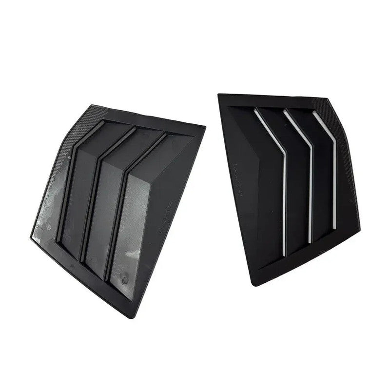 Car Craft Compatible With Honda City 2014-2019 Car Rear Window Shutter Cover Louver Side Vent Trim Triangle Glossy Black